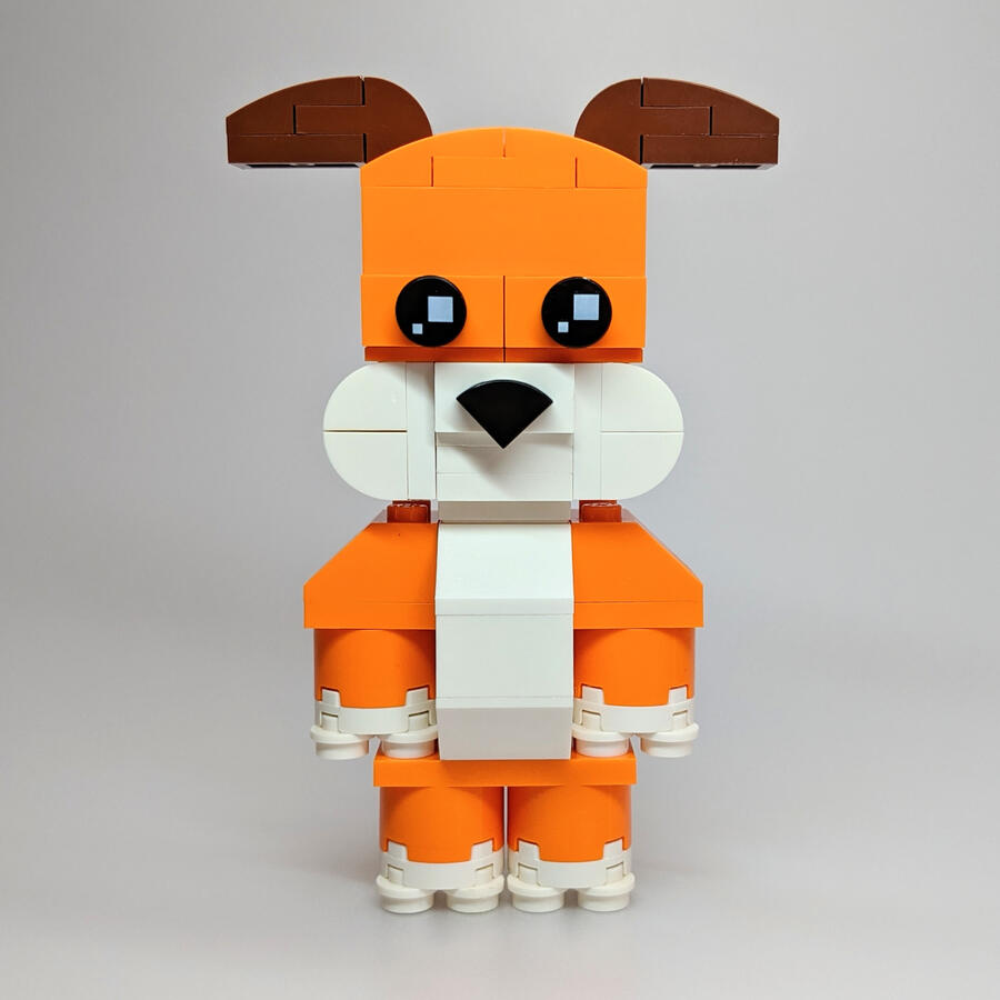 LEGO Orange dog character model instructions
